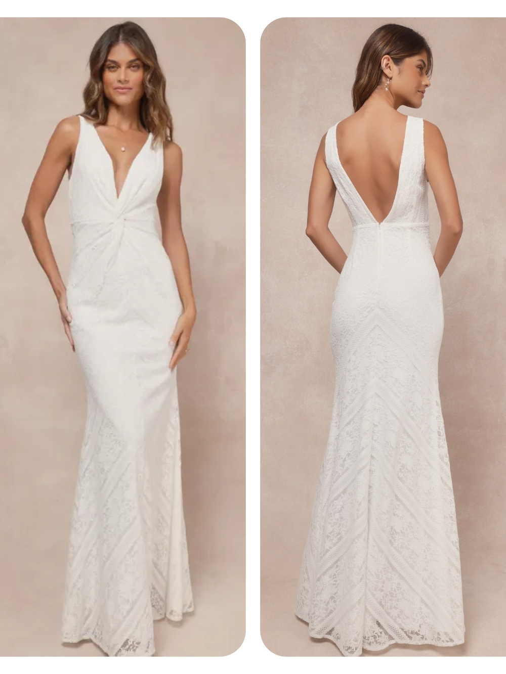 Lulus Adoring Attachment White Lace Twist Front Sleeveless Bridal Maxi Dress XL